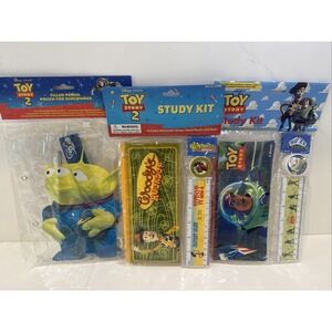 Toy Story Set Of 3 Pencil Pouch Study Kits Woody Buzz Alien New (D)